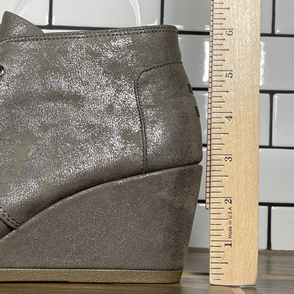 Toms Desert Wedge Women's Size 8.5 Shoes Metallic Lace Up Comfort Ankle Boot - Picture 8 of 13